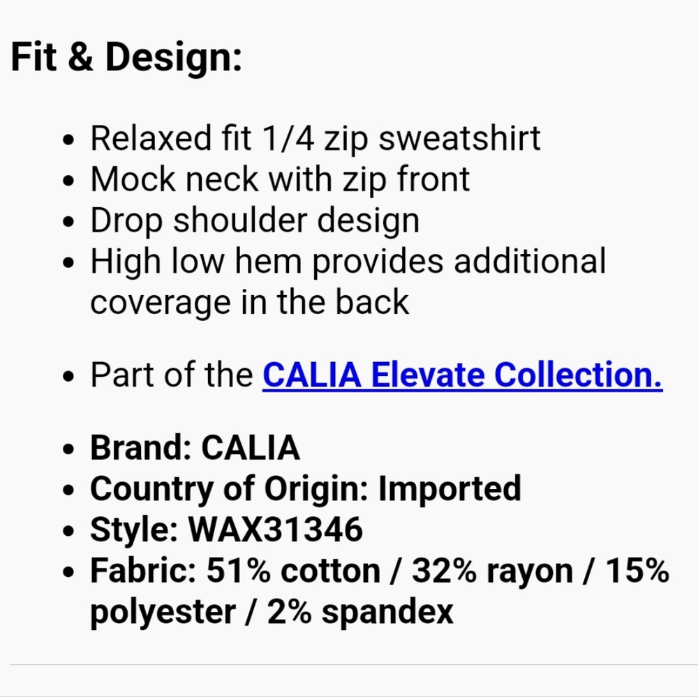 Calia by Carrie Underwood Elevate 1/4 Zip Pullover in Metal Lilly New Wi… - Picture 11 of 12